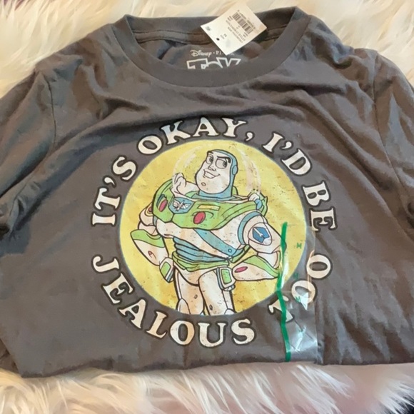 Disney Gray Short Sleeve Tee with Retro Graphic - Picture 1 of 4